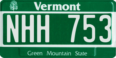VT license plate NHH753