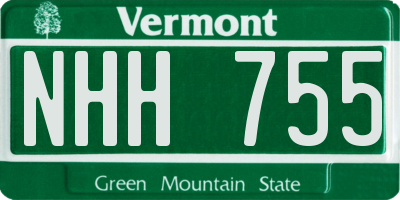 VT license plate NHH755