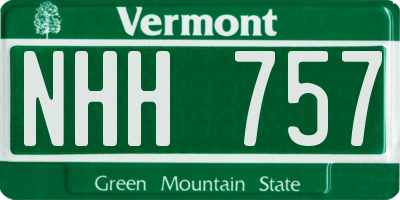 VT license plate NHH757