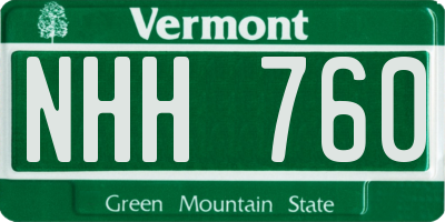 VT license plate NHH760