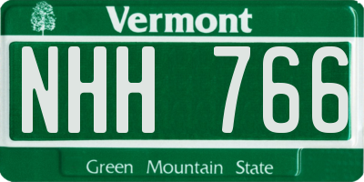 VT license plate NHH766