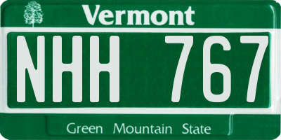 VT license plate NHH767