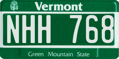 VT license plate NHH768