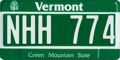 VT license plate NHH774