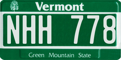 VT license plate NHH778