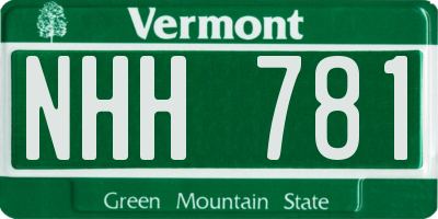 VT license plate NHH781