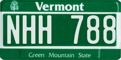 VT license plate NHH788
