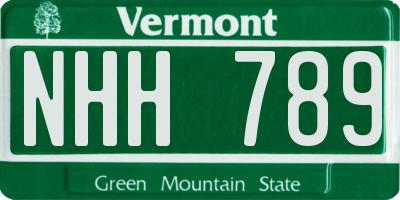 VT license plate NHH789