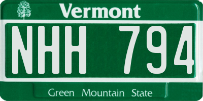 VT license plate NHH794