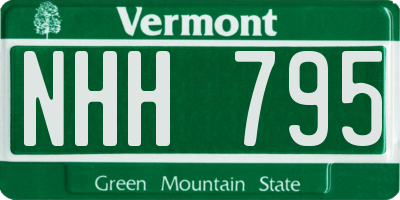 VT license plate NHH795