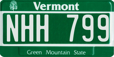 VT license plate NHH799