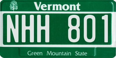 VT license plate NHH801