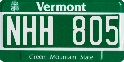 VT license plate NHH805