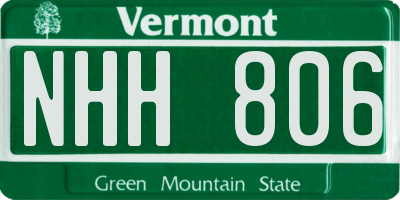 VT license plate NHH806