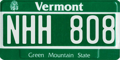 VT license plate NHH808