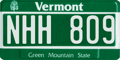 VT license plate NHH809