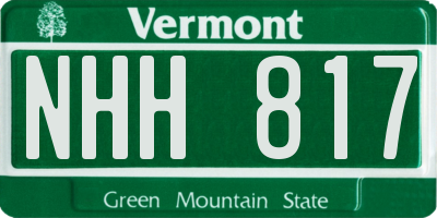 VT license plate NHH817