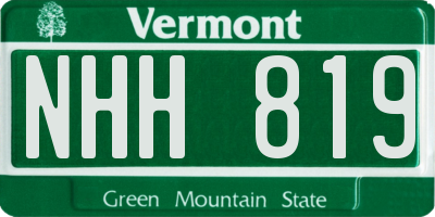VT license plate NHH819