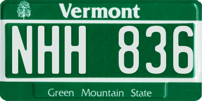 VT license plate NHH836
