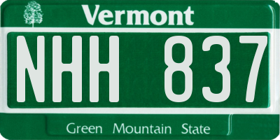 VT license plate NHH837