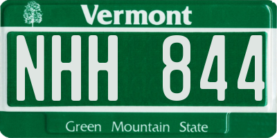 VT license plate NHH844