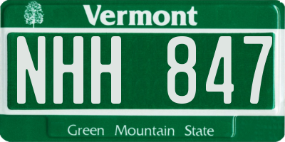 VT license plate NHH847
