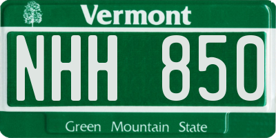 VT license plate NHH850