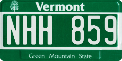 VT license plate NHH859