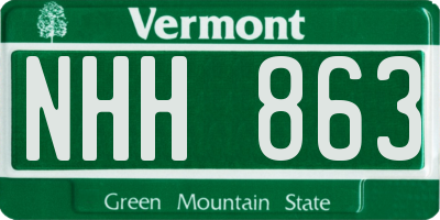 VT license plate NHH863