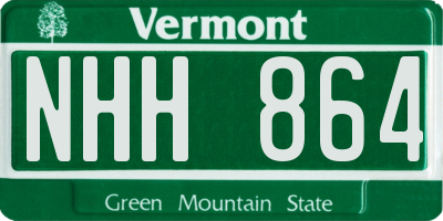 VT license plate NHH864