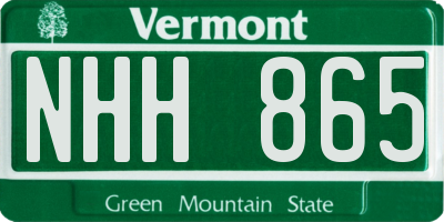 VT license plate NHH865