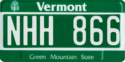 VT license plate NHH866