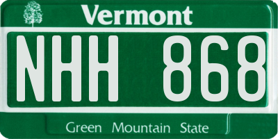 VT license plate NHH868