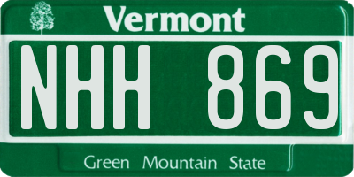 VT license plate NHH869