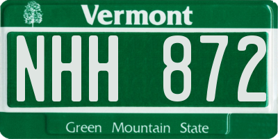 VT license plate NHH872