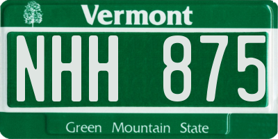VT license plate NHH875