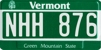 VT license plate NHH876