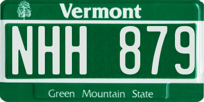 VT license plate NHH879