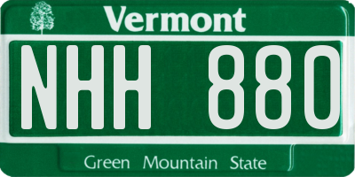 VT license plate NHH880