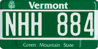 VT license plate NHH884