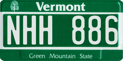 VT license plate NHH886