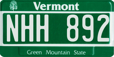 VT license plate NHH892