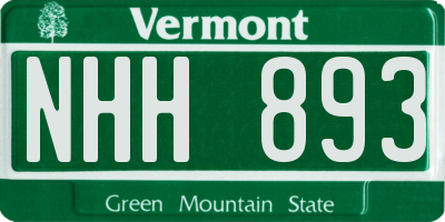 VT license plate NHH893