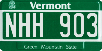 VT license plate NHH903