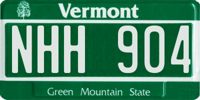VT license plate NHH904