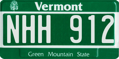 VT license plate NHH912