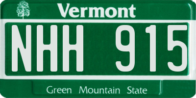 VT license plate NHH915