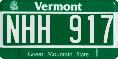 VT license plate NHH917