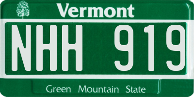 VT license plate NHH919