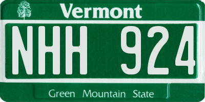 VT license plate NHH924
